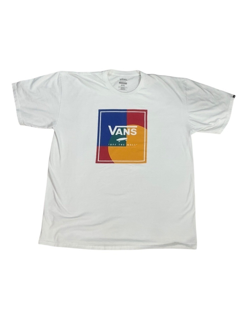 Vans Off The Wall Graphic T-Shirt XL White Skate Logo Tee Classic Fit